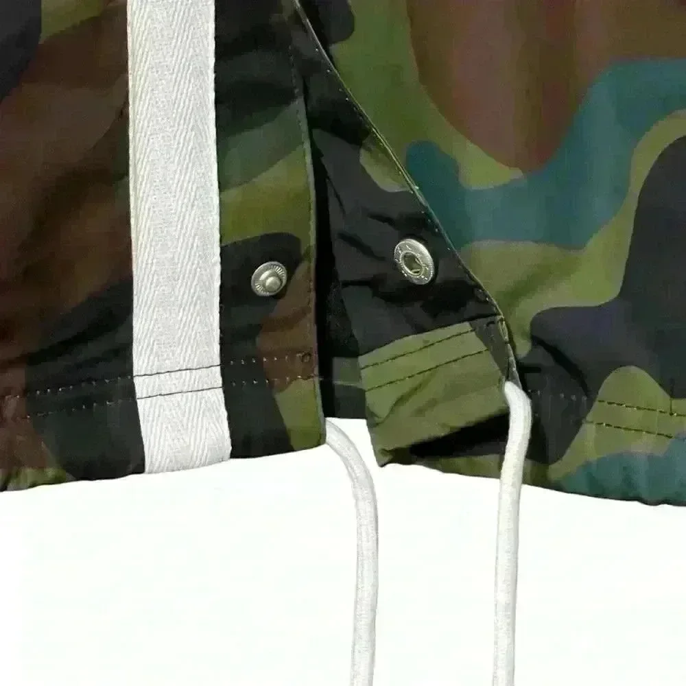 Kleep Camo Coach Jacket M Snap Front Logo Streetwear NWT